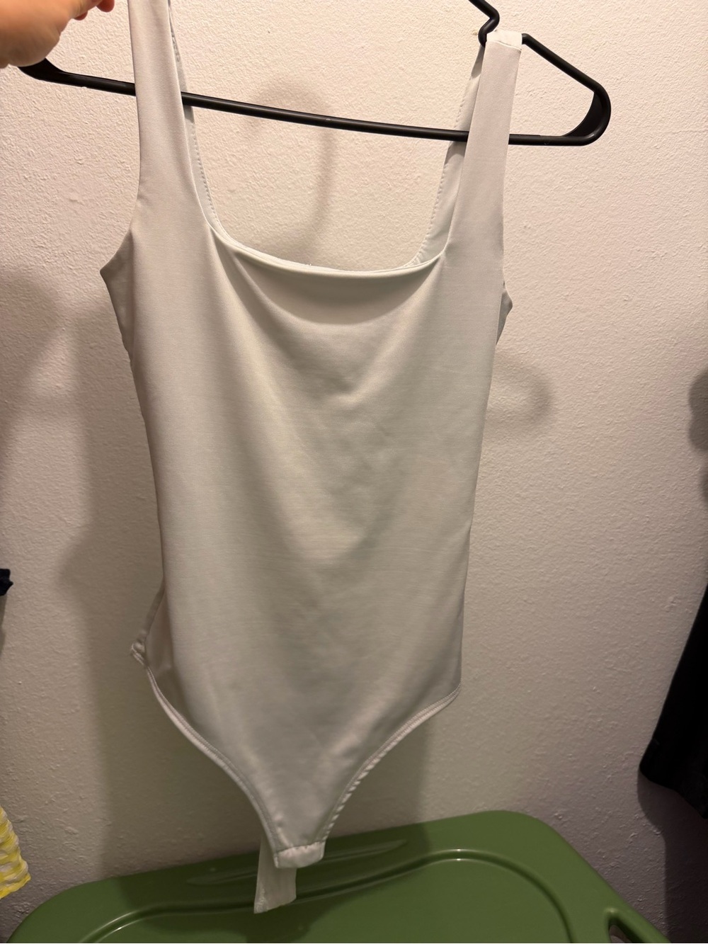 Classic Scoop Neck White Bodysuit - Women's Tank Style